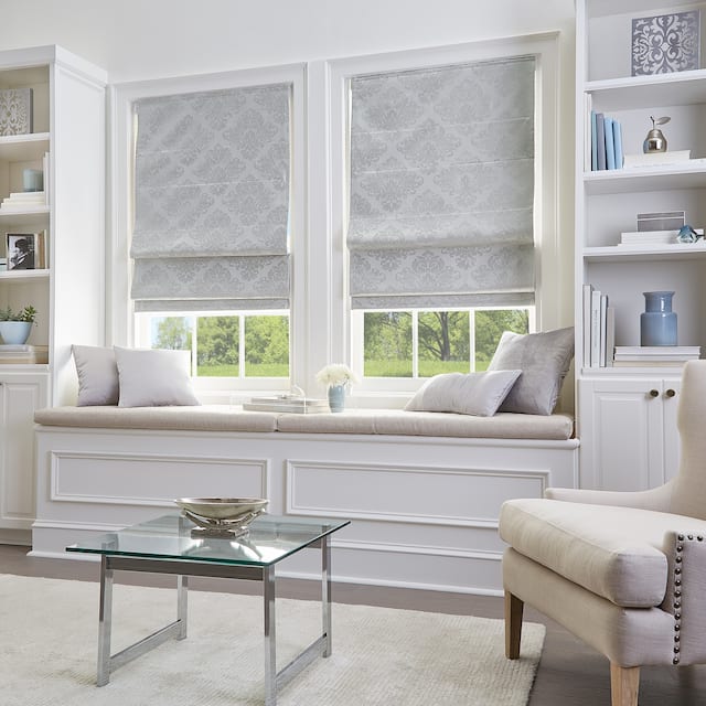 Damask Room Darkening Roman Shade On Sale Overstock 22633592