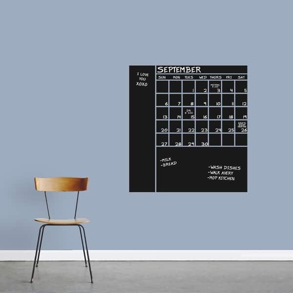 Chalkboard Calendar with Notes Wall Decals Wall Stickers - Bed Bath &  Beyond - 22634858