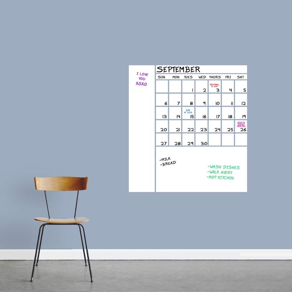 Dry Erase Calendar With Notes Wall Decals Wall Stickers