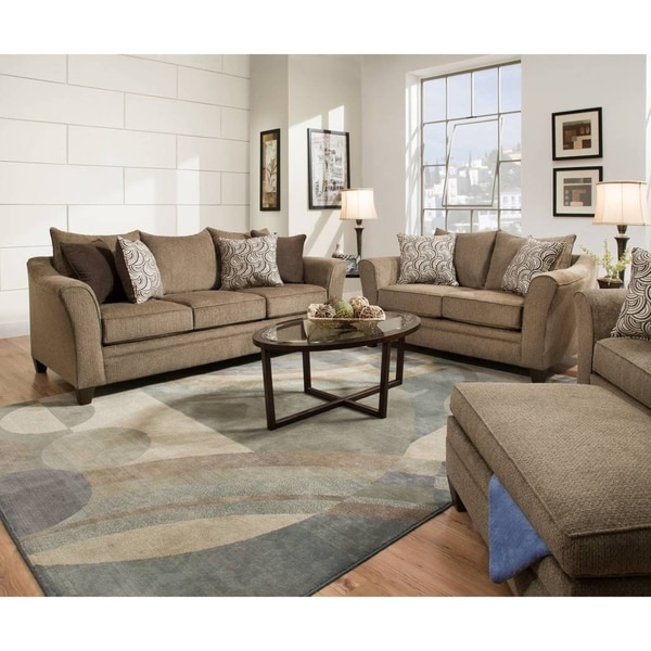 Simmons Upholstery Albany Truffle Queen Sleeper Sofa