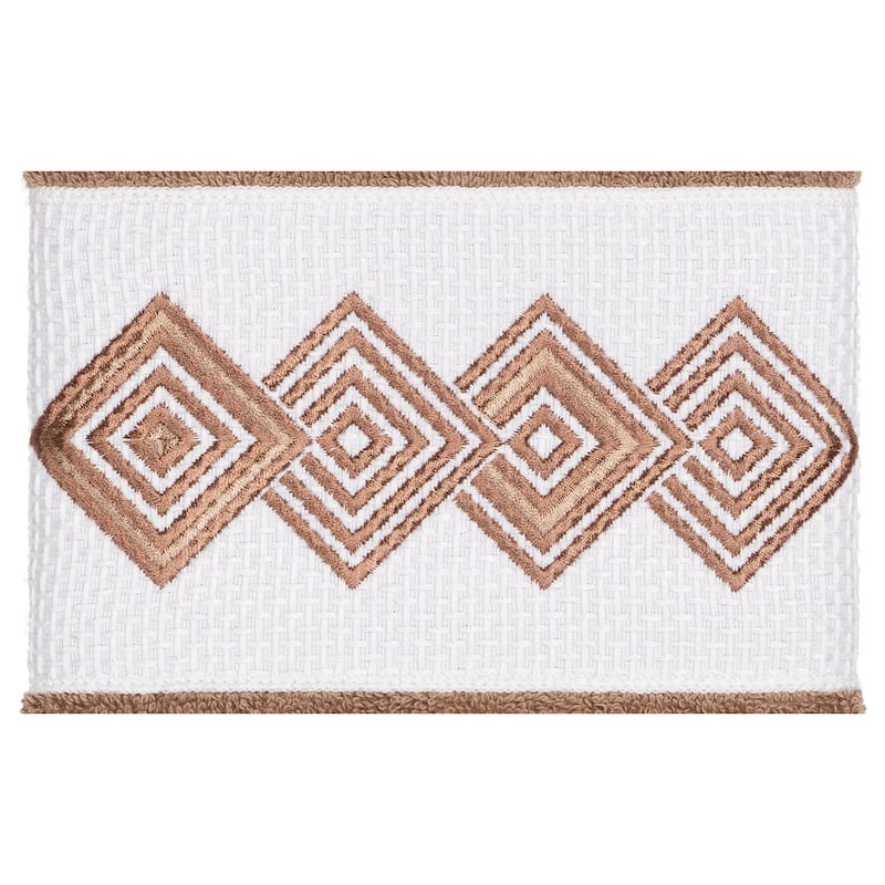Authentic Hotel and Spa Turkish Cotton Diamonds Embroidered Latte Brown 4-piece Towel Set