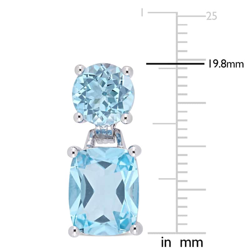 Miadora Sterling Silver 11 1/6ct TGW Sky-Blue Topaz Dangle Earrings