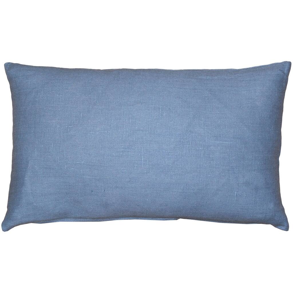 Tuscany Linen 12x19 Throw Pillow with Polyfill Insert, Pacific Blue