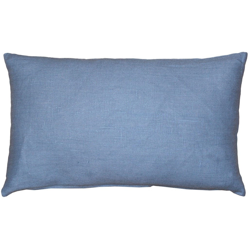 Tuscany Linen 12x19 Throw Pillow with Polyfill Insert, Pacific Blue