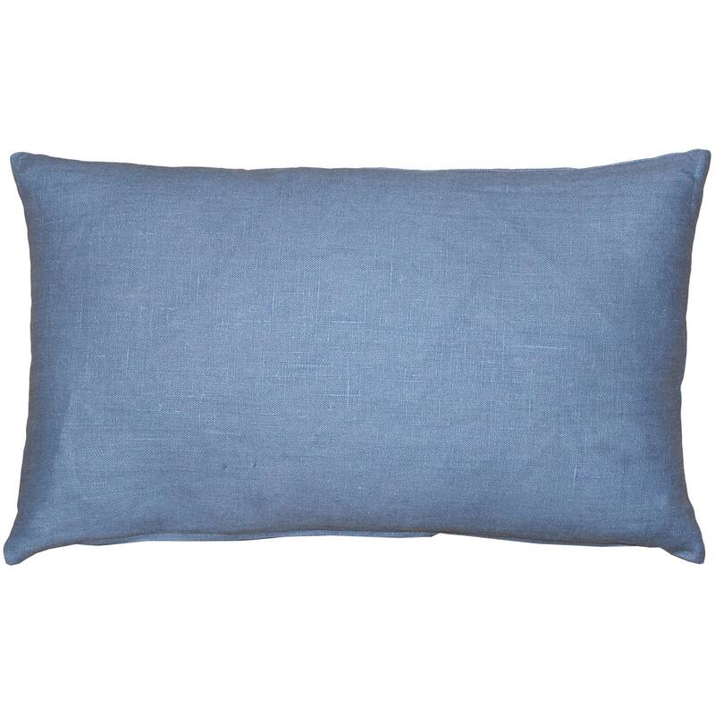 Tuscany Linen 12x19 Throw Pillow with Polyfill Insert, Pacific Blue