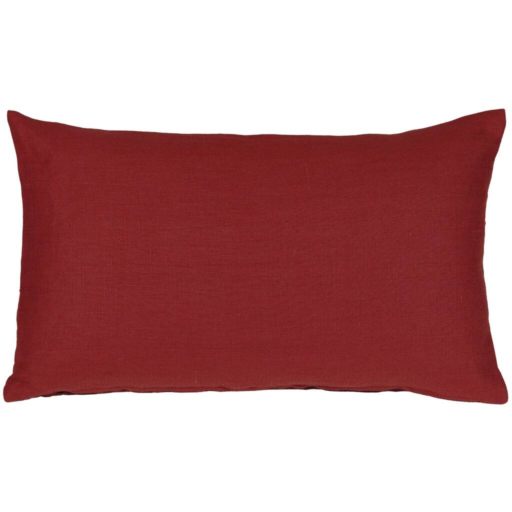Tuscany Linen 12x19 Throw Pillow with Polyfill Insert, Red