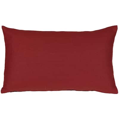 Tuscany Linen 12x19 Throw Pillow with Polyfill Insert, Red