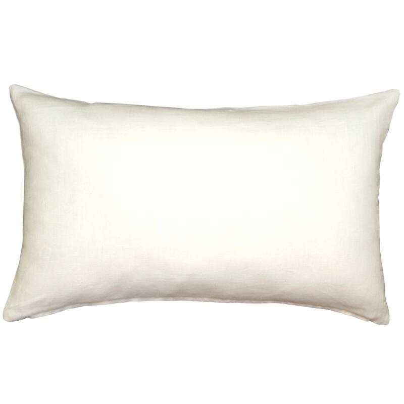 Tuscany Linen 12x19 Throw Pillow with Polyfill Insert, White