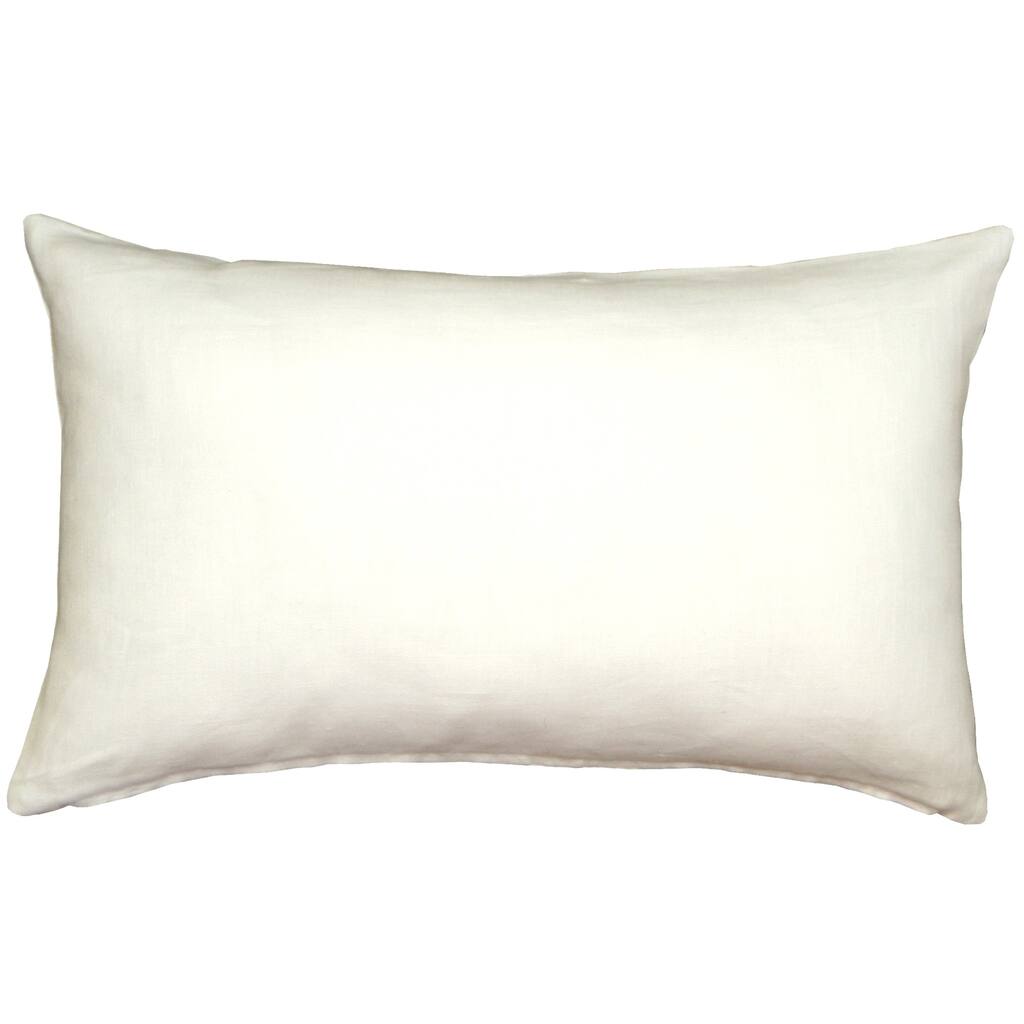 Tuscany Linen 12x19 Throw Pillow with Polyfill Insert, White