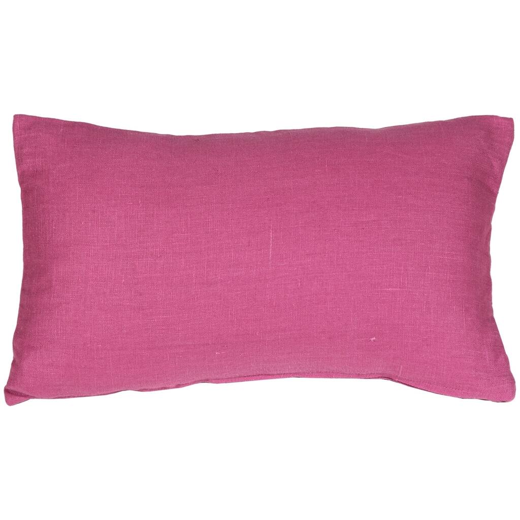 Tuscany Linen 12x19 Throw Pillow with Polyfill Insert, Orchid Pink