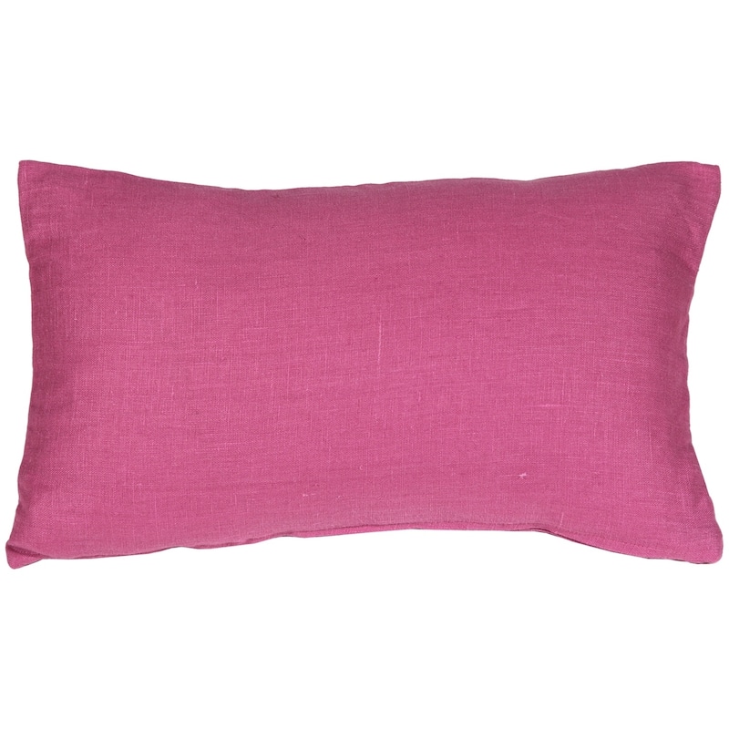 Tuscany Linen 12x19 Throw Pillow with Polyfill Insert, Orchid Pink