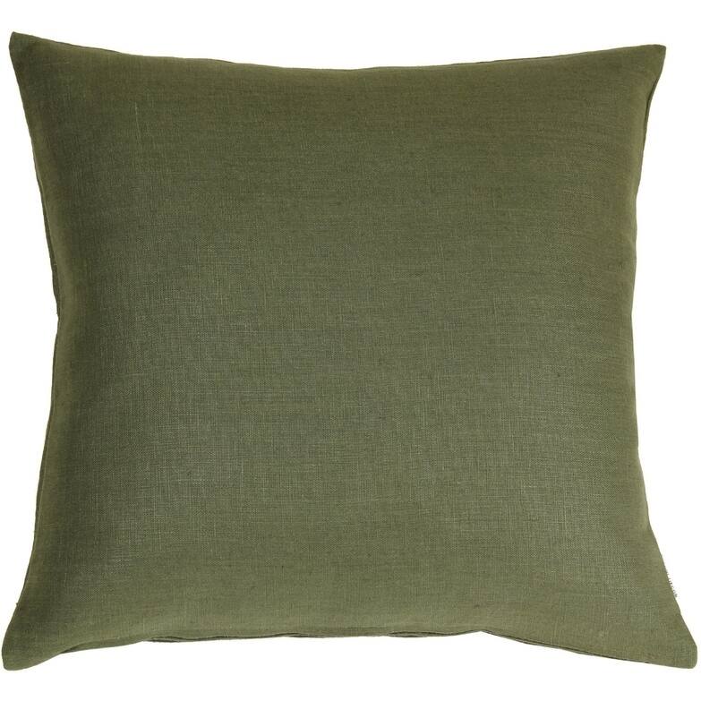 Tuscany Linen 17x17 Throw Pillow with Polyfill Insert, Fig Green