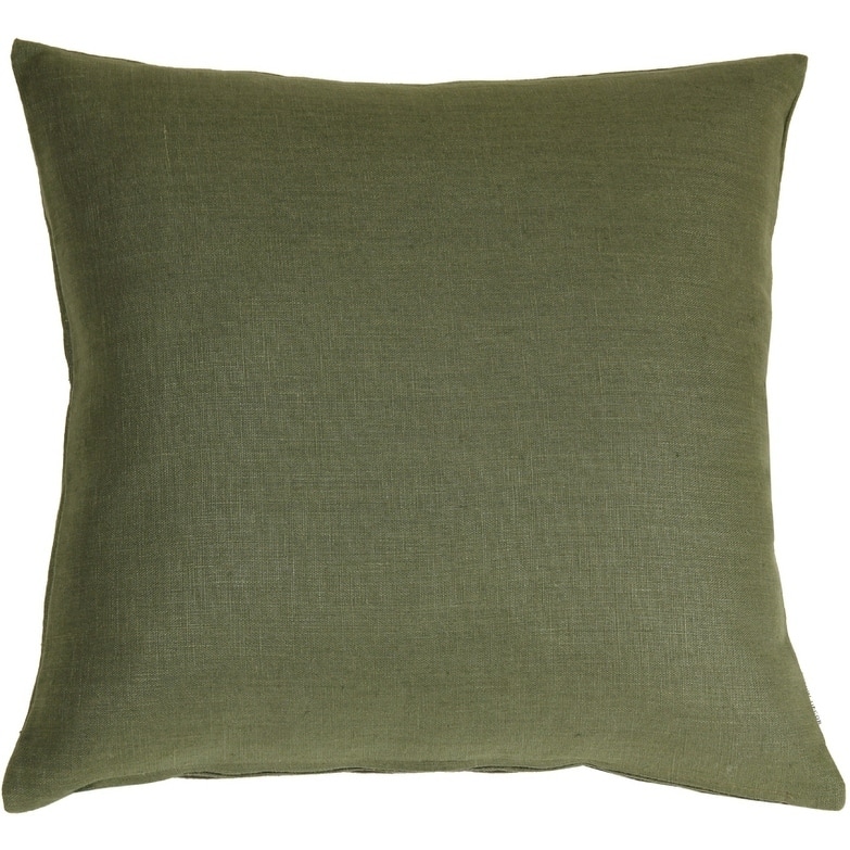 Tuscany Linen 17x17 Throw Pillow with Polyfill Insert, Fig Green - Accent - 17"x17" - Polyester - fig green - Single