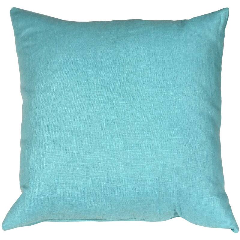 Tuscany Linen 20x20 Throw Pillow with Polyfill Insert, Turquoise
