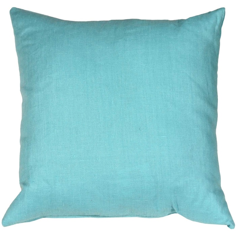 Tuscany Linen 20x20 Throw Pillow with Polyfill Insert, Turquoise - Accent - 20" x 20" - Polyester - Turquoise - Single