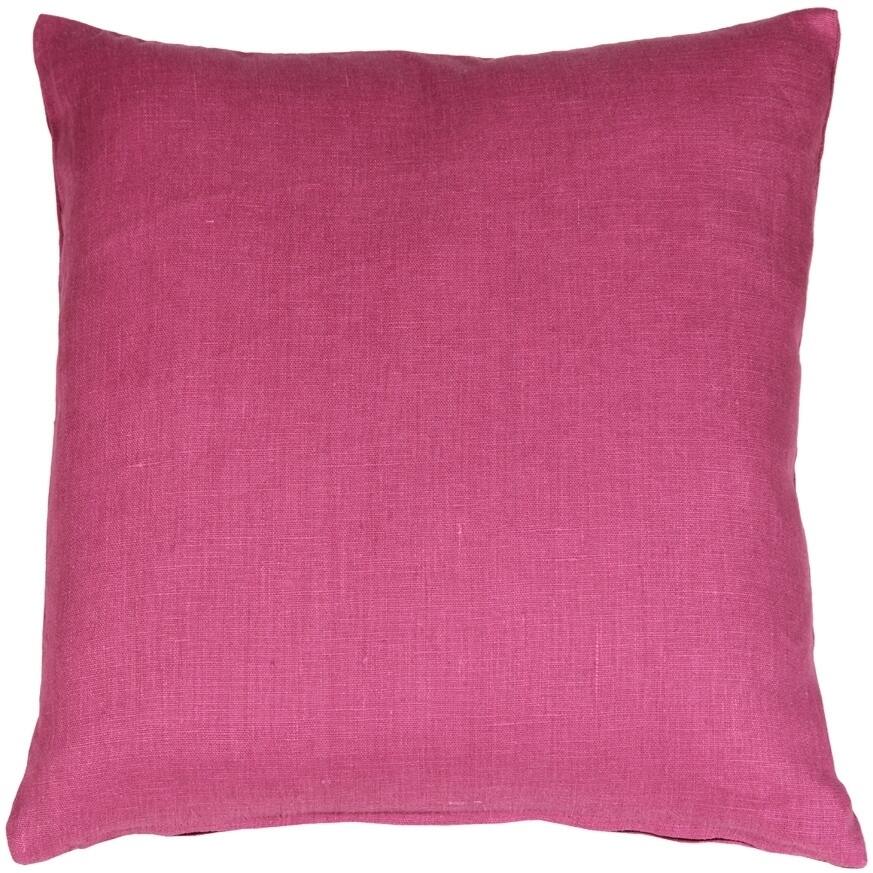 Tuscany Linen 17x17 Throw Pillow with Polyfill Insert, Orchid Pink