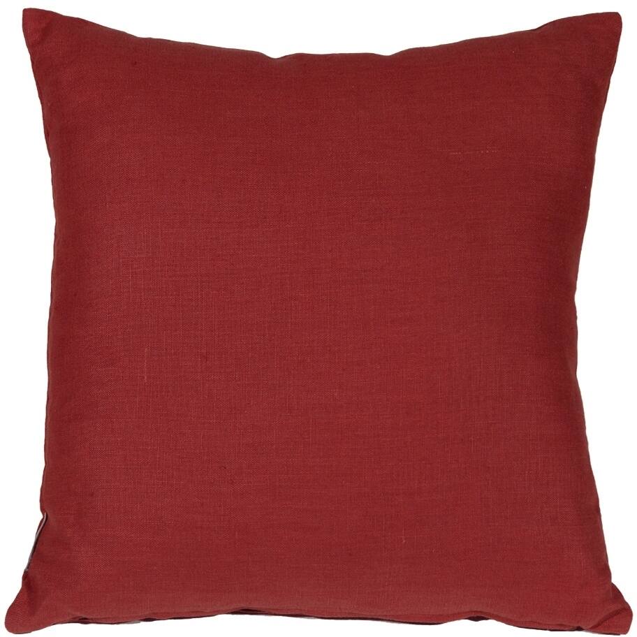 Tuscany Linen 17x17 Throw Pillow with Polyfill Insert, Red