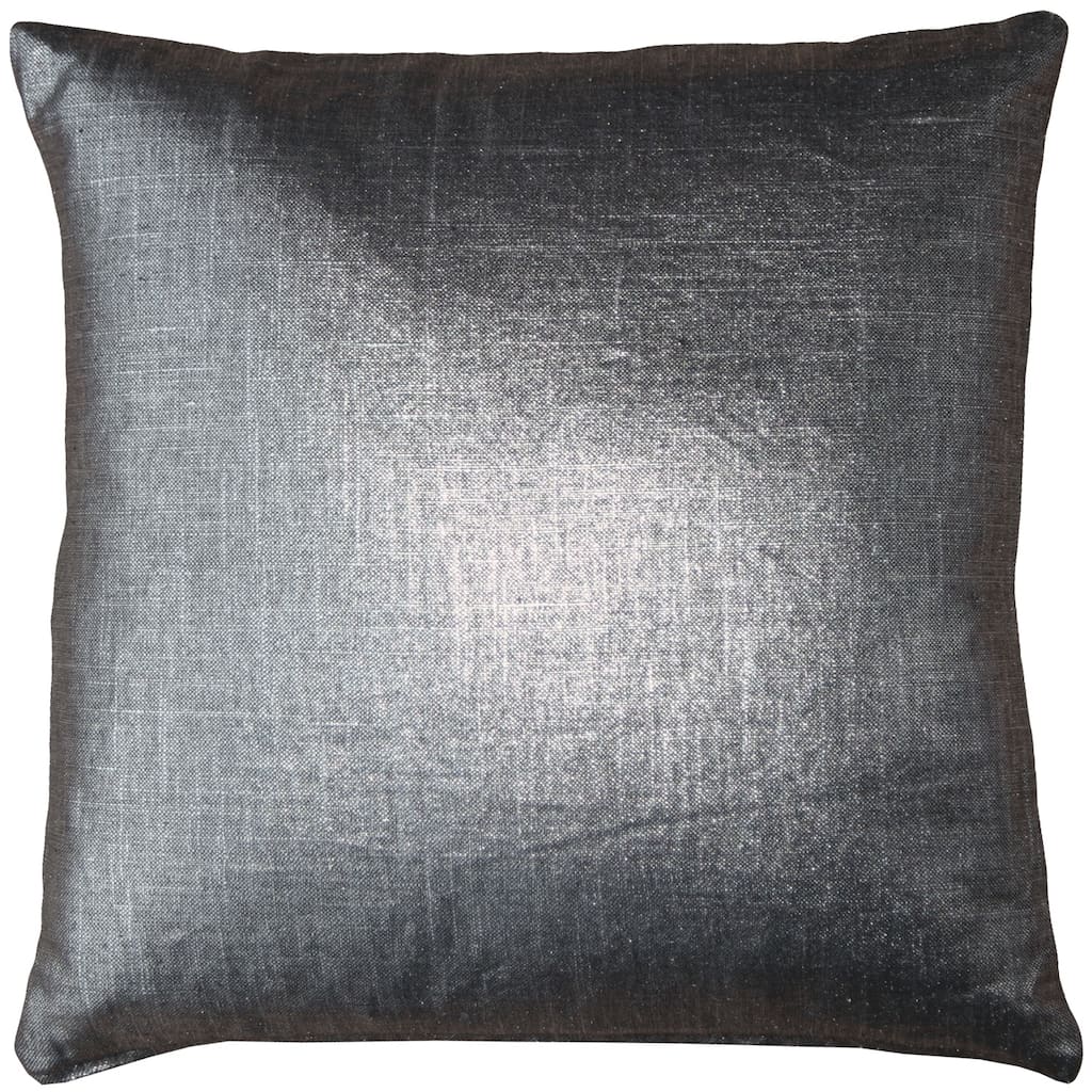 Tuscany Linen Platinum Metallic 16x16 Throw Pillow with Polyfill Insert