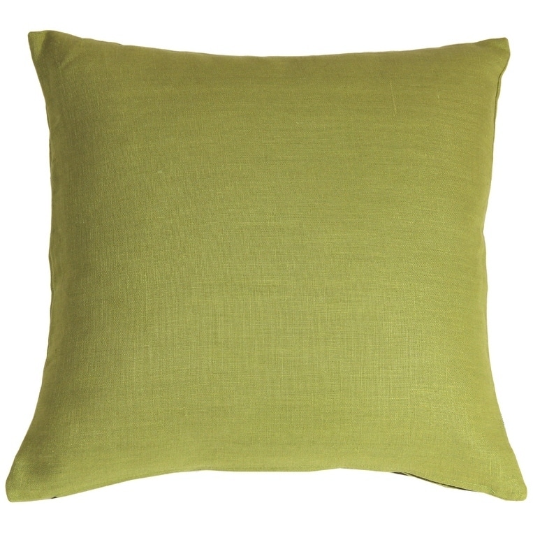 Tuscany Linen 17x17 Throw Pillow with Polyfill Insert, Apple Green