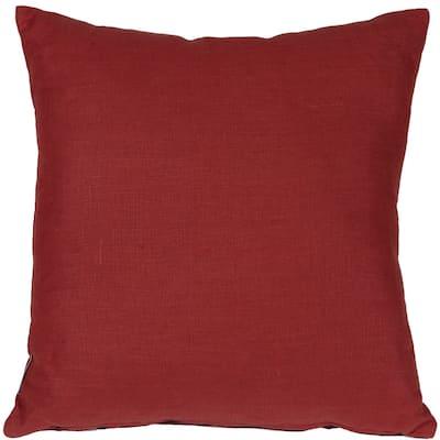 Tuscany Linen 20x20 Throw Pillow with Polyfill Insert, Red