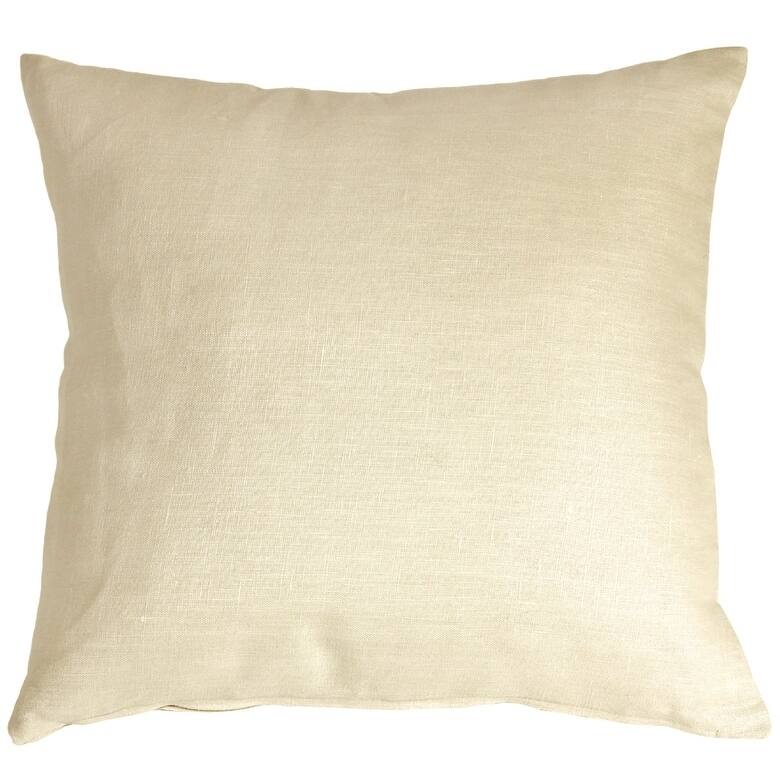 Tuscany Linen 20x20 Throw Pillow with Polyfill Insert, Cream - Accent - 20" x 20" - Polyester - Cream - Single