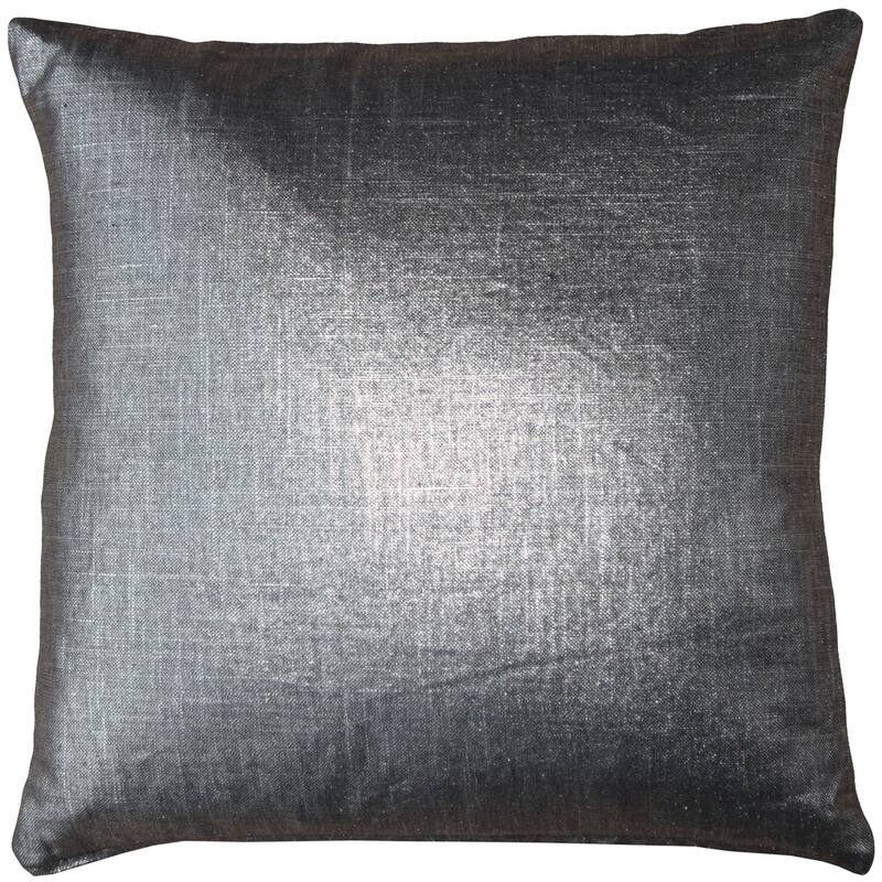 Tuscany Linen Platinum Metallic Silver 20x20 Throw Pillow with Polyfill Insert - Polyester - Single - 20" x 20" - metallic platinum - Accent