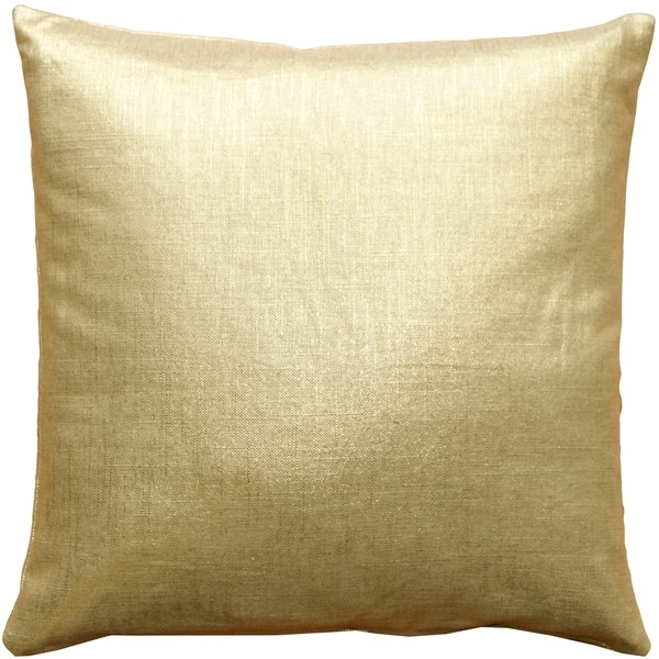 slide 2 of 3, Tuscany Linen 20x20 Throw Pillow with Polyfill Insert, Gold Accent - 20" x 20" - Polyester - matallic gold - Single