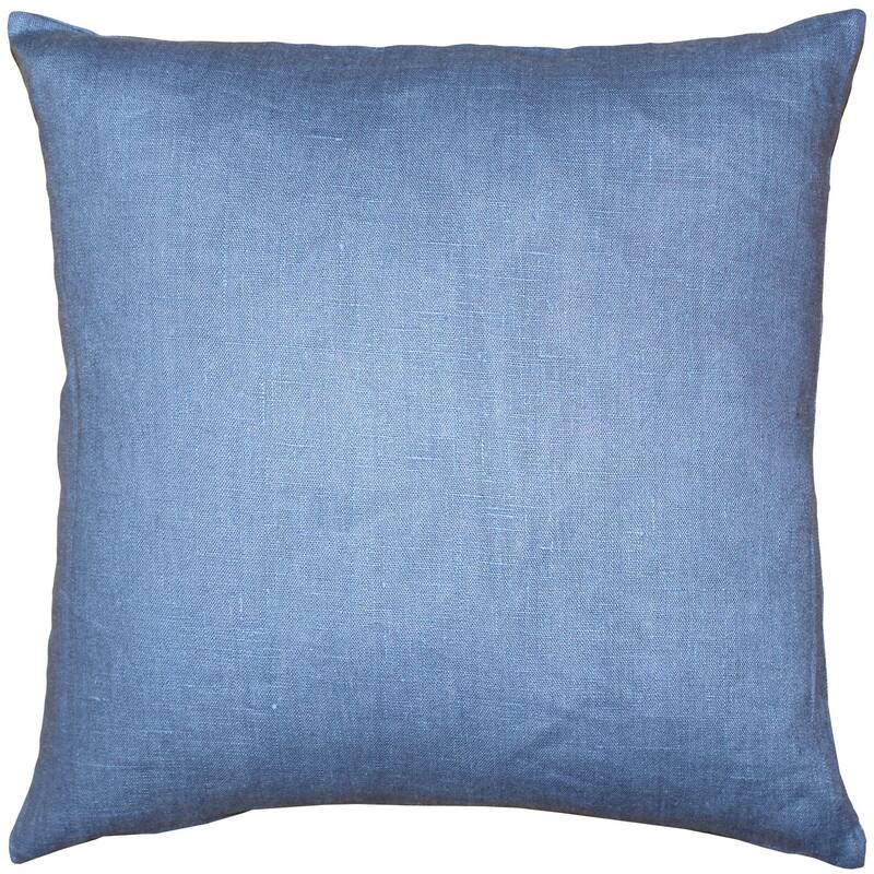 Tuscany Linen 17x17 Throw Pillow with Polyfill Insert, Pacific Blue