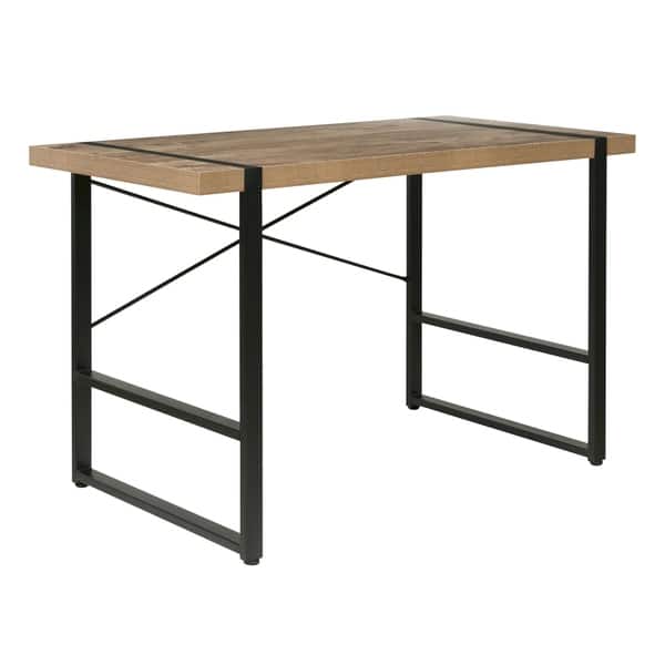 Shop Bourbon Foundry Writing Desk Wood And Black Steel