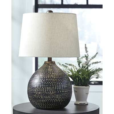Maire Metal 24 Inch Table Lamp - Black and Gold Finish