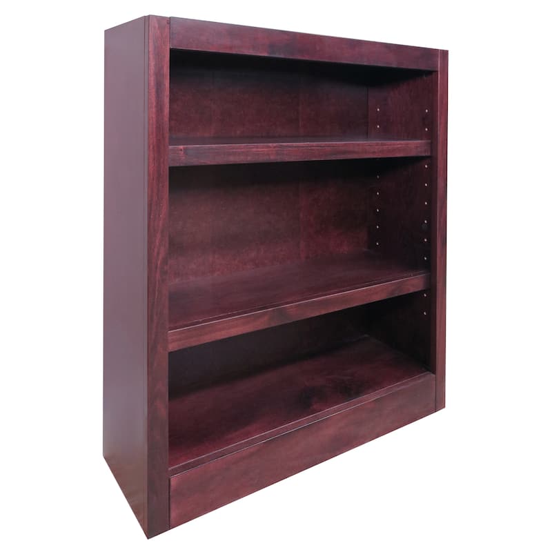 Concepts in Wood 3 Shelf Wood Bookcase, 36 inch Tall - Cherry