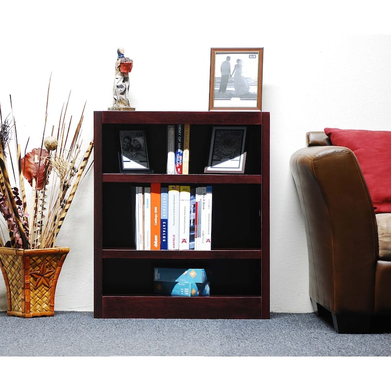 Concepts in Wood 3 Shelf Wood Bookcase, 36 inch Tall