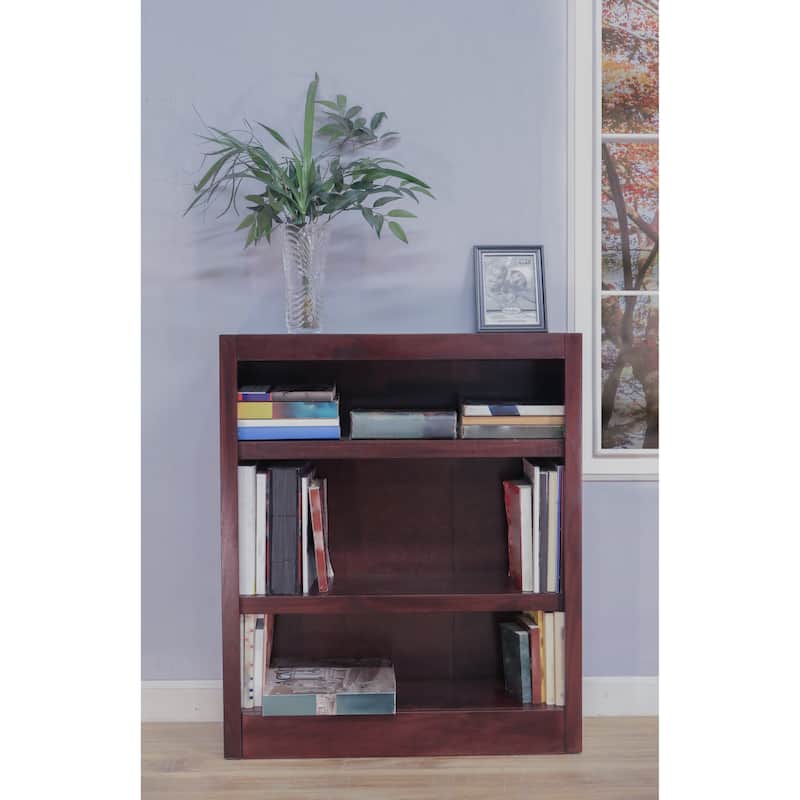 Concepts in Wood 3 Shelf Wood Bookcase, 36 inch Tall
