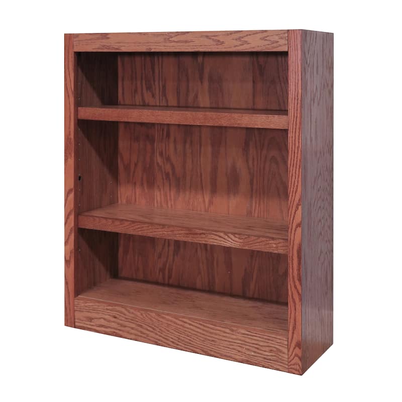 Concepts in Wood 3 Shelf Wood Bookcase, 36 inch Tall - Oak
