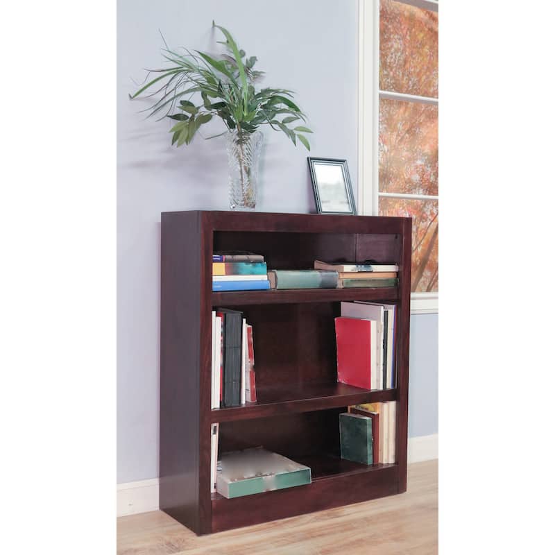 Concepts in Wood 3 Shelf Wood Bookcase, 36 inch Tall