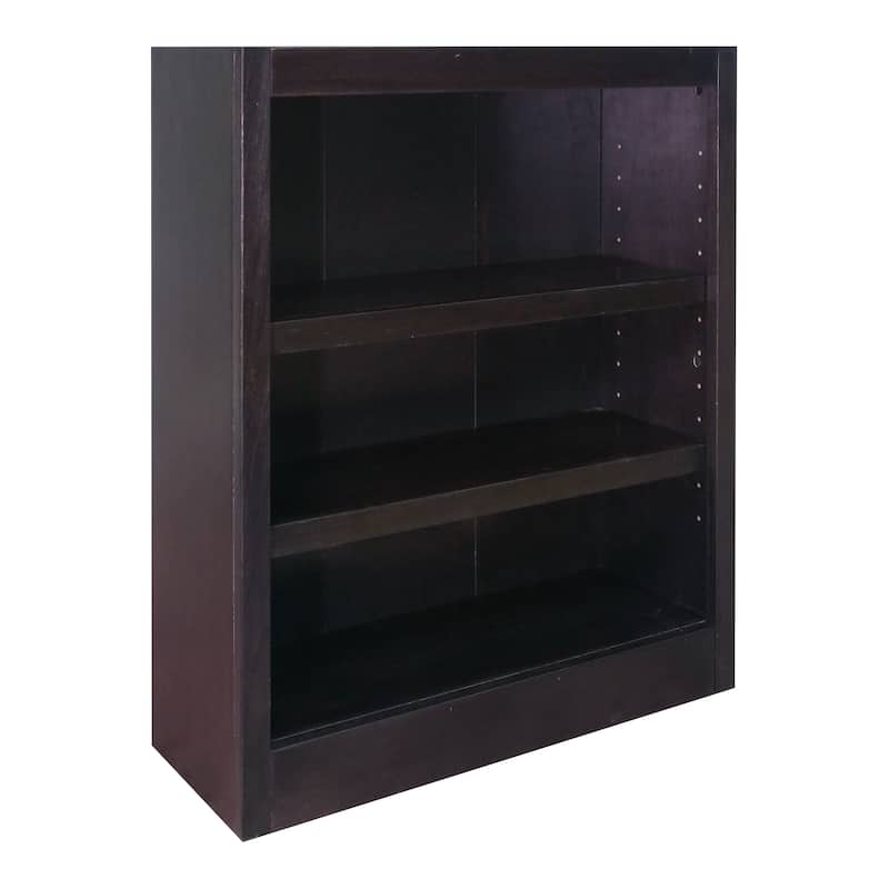 Concepts in Wood 3 Shelf Wood Bookcase, 36 inch Tall - Espresso