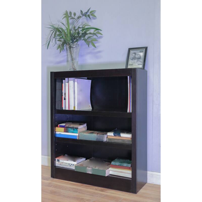 Concepts in Wood 3 Shelf Wood Bookcase, 36 inch Tall