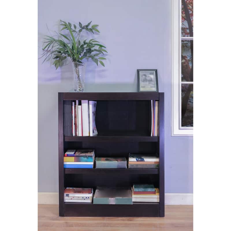 Concepts in Wood 3 Shelf Wood Bookcase, 36 inch Tall