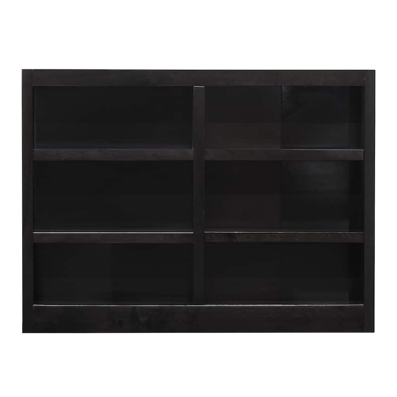 Concepts in Wood Double Wide Wood Bookcase, 6 Shelf, 36 inch Tall