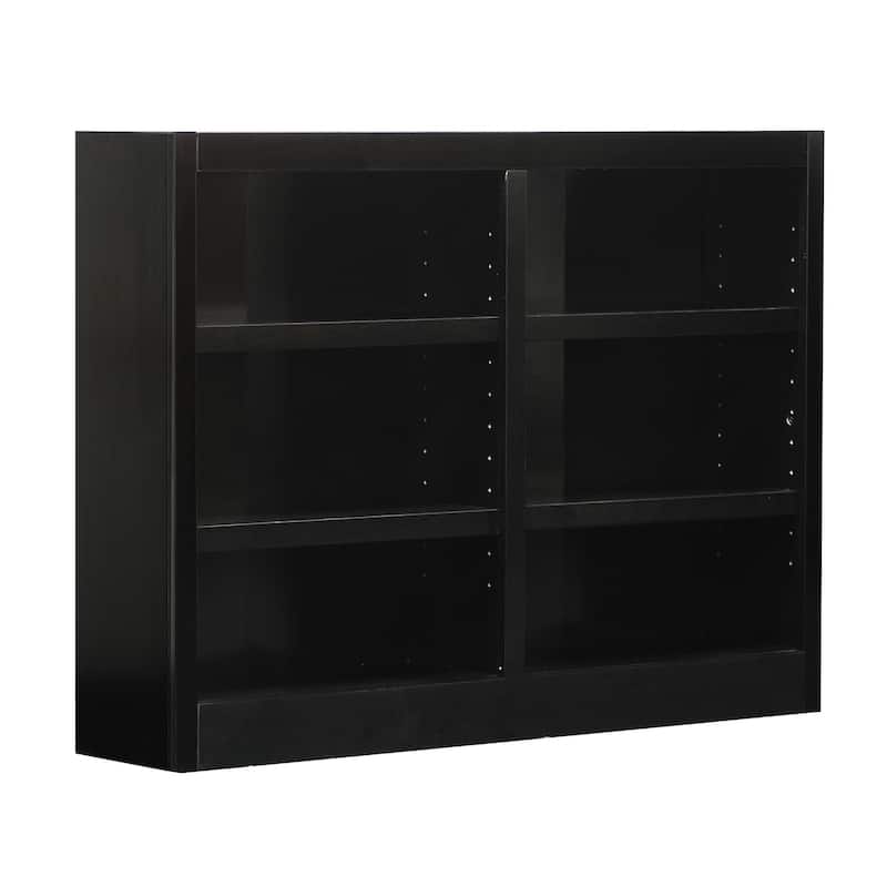 Concepts in Wood Double Wide Wood Bookcase, 6 Shelf, 36 inch Tall