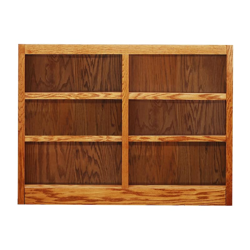 Concepts in Wood Double Wide Wood Bookcase, 6 Shelf, 36 inch Tall