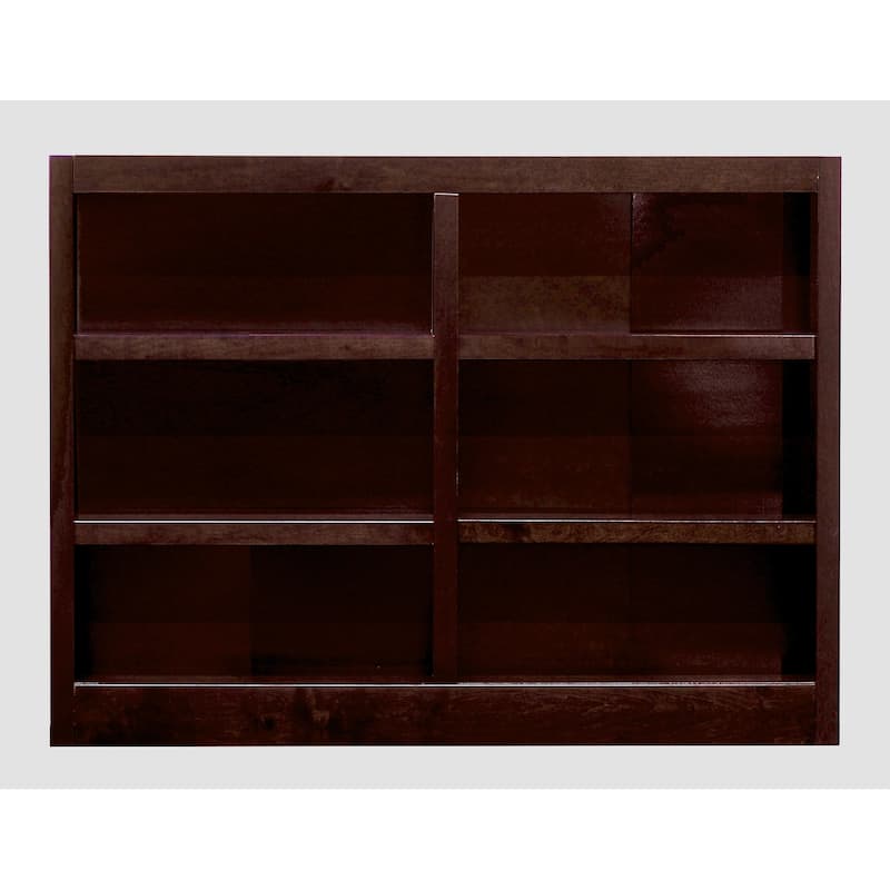 Concepts in Wood Double Wide Wood Bookcase, 6 Shelf, 36 inch Tall
