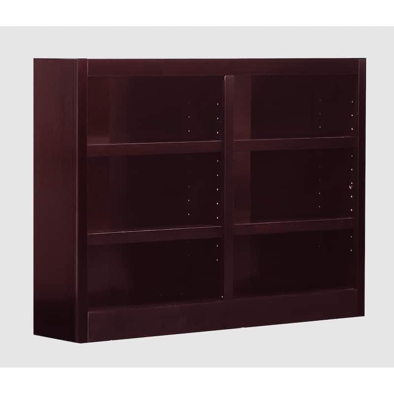 Concepts in Wood Double Wide Wood Bookcase, 6 Shelf, 36 inch Tall