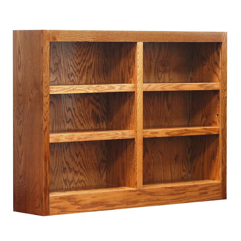 Concepts in Wood Double Wide Wood Bookcase, 6 Shelf, 36 inch Tall
