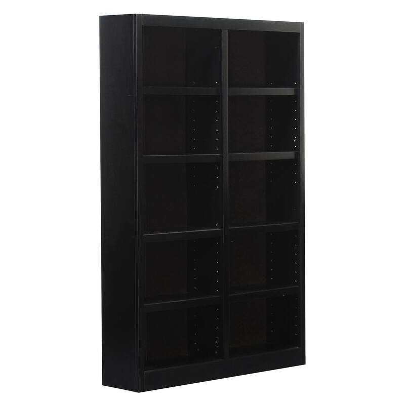 Concepts in Wood Double Wide Wood Bookcase, 10 Shelf, 72 inch Tall