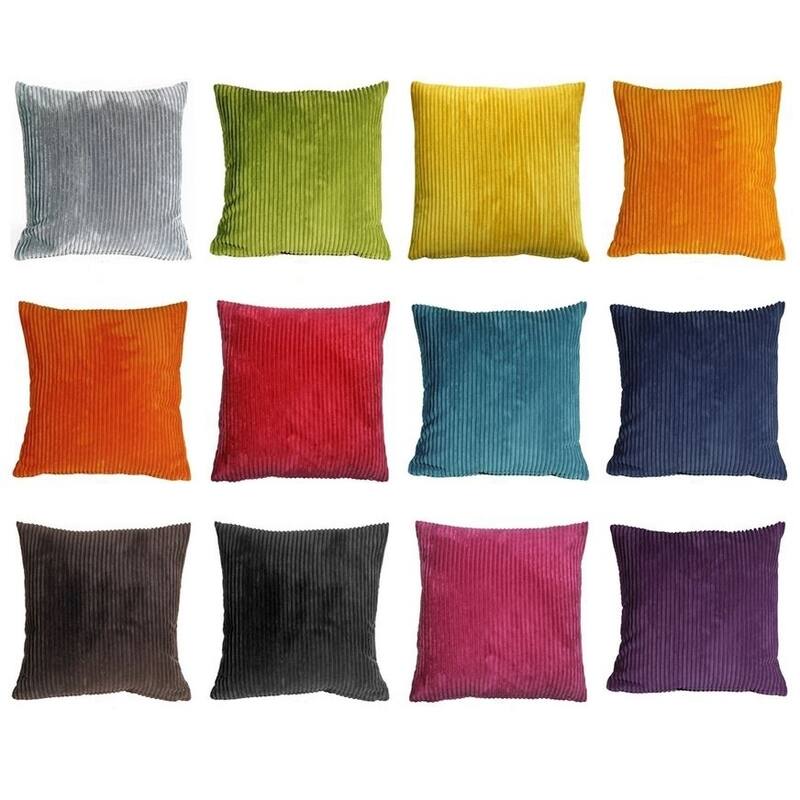 Wide Wale Corduroy 12x20 Throw Pillow with Polyfill Insert, Black