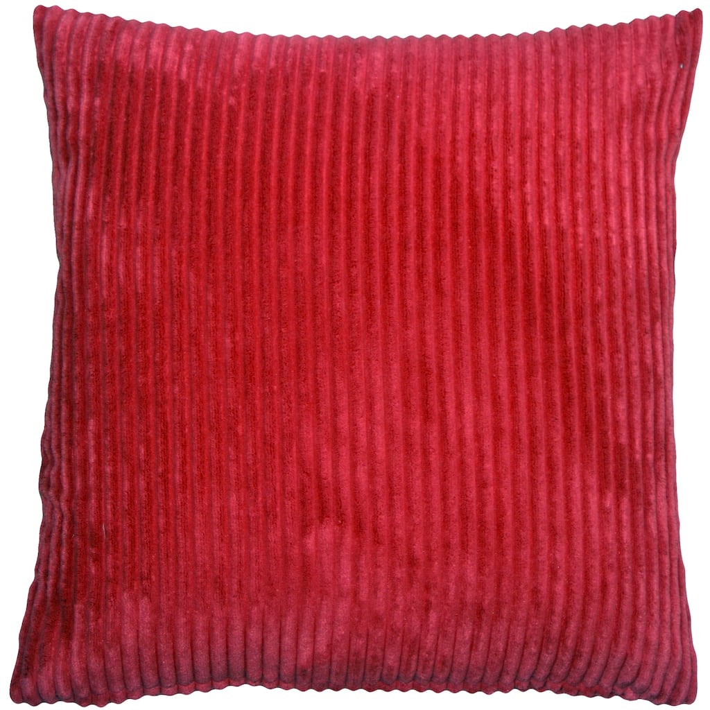 Wide Wale Corduroy 18x18 Throw Pillow with Polyfill Insert, Red