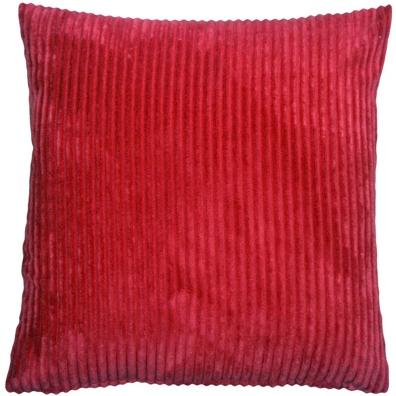 Wide Wale Corduroy 18x18 Throw Pillow with Polyfill Insert, Red - Accent - 18" x 18" - Polyester - Red - Single
