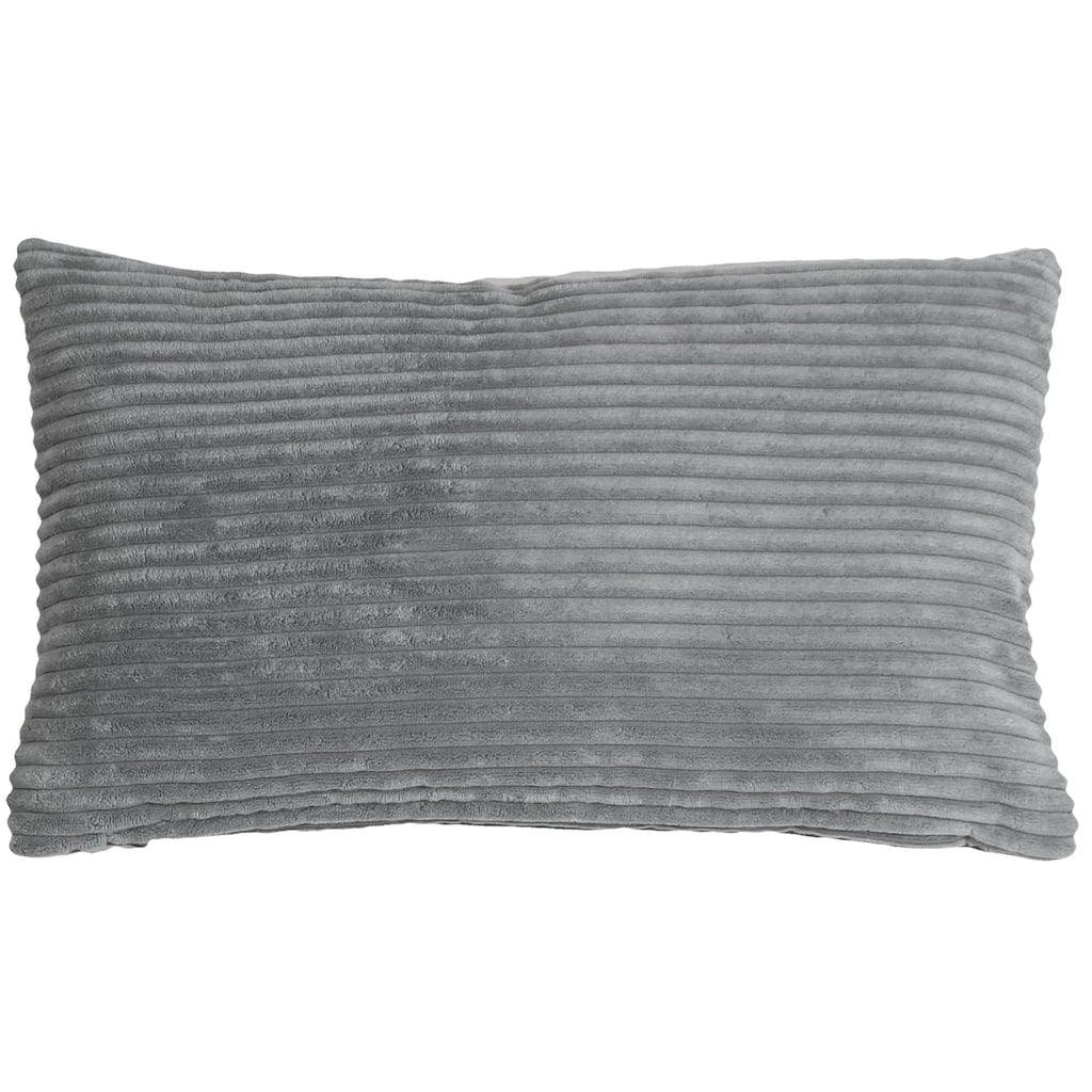 Wide Wale Corduroy 12x20 Throw Pillow with Polyfill Insert, Dark Gray