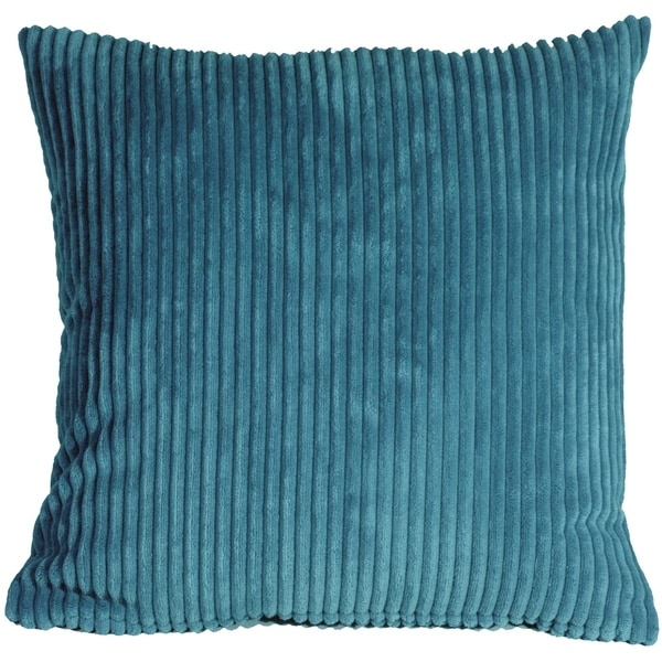 Pillow Decor - Wide Wale Corduroy 22x22 Marine Blue Throw Pillow